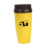 Maxbell Coverless Twist Cup Portable with Stainless Steel Straw Insulated Coffee Cup panda yellow