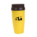 Maxbell Coverless Twist Cup Portable with Stainless Steel Straw Insulated Coffee Cup panda yellow