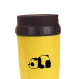 Maxbell Coverless Twist Cup Portable with Stainless Steel Straw Insulated Coffee Cup panda yellow