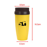 Maxbell Coverless Twist Cup Portable with Stainless Steel Straw Insulated Coffee Cup panda yellow