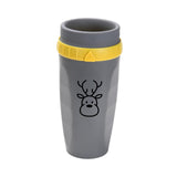 Maxbell Coverless Twist Cup Portable with Stainless Steel Straw Insulated Coffee Cup gray elk