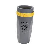 Maxbell Coverless Twist Cup Portable with Stainless Steel Straw Insulated Coffee Cup gray elk