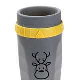 Maxbell Coverless Twist Cup Portable with Stainless Steel Straw Insulated Coffee Cup gray elk