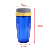 Maxbell Coverless Twist Cup Portable with Stainless Steel Straw Insulated Coffee Cup Blue