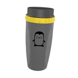 Maxbell Coverless Twist Cup Portable with Stainless Steel Straw Insulated Coffee Cup Gray penguin