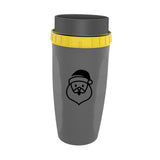 Maxbell Coverless Twist Cup Portable with Stainless Steel Straw Insulated Coffee Cup Gray Santa Claus
