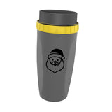Maxbell Coverless Twist Cup Portable with Stainless Steel Straw Insulated Coffee Cup Gray Santa Claus