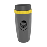 Maxbell Coverless Twist Cup Portable with Stainless Steel Straw Insulated Coffee Cup Gray Santa Claus