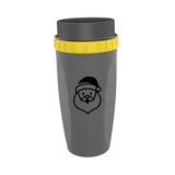 Maxbell Coverless Twist Cup Portable with Stainless Steel Straw Insulated Coffee Cup Gray Santa Claus