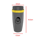 Maxbell Coverless Twist Cup Portable with Stainless Steel Straw Insulated Coffee Cup Gray Santa Claus