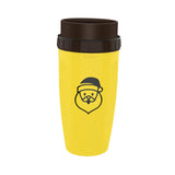 Maxbell Coverless Twist Cup Portable with Stainless Steel Straw Insulated Coffee Cup Yellow Santa Claus