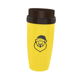 Maxbell Coverless Twist Cup Portable with Stainless Steel Straw Insulated Coffee Cup Yellow Santa Claus