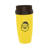 Maxbell Coverless Twist Cup Portable with Stainless Steel Straw Insulated Coffee Cup Yellow Santa Claus
