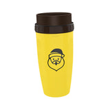 Maxbell Coverless Twist Cup Portable with Stainless Steel Straw Insulated Coffee Cup Yellow Santa Claus