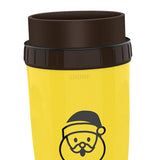 Maxbell Coverless Twist Cup Portable with Stainless Steel Straw Insulated Coffee Cup Yellow Santa Claus
