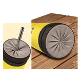 Maxbell Coverless Twist Cup Portable with Stainless Steel Straw Insulated Coffee Cup lion yellow