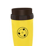Maxbell Coverless Twist Cup Portable with Stainless Steel Straw Insulated Coffee Cup Yellow wheel