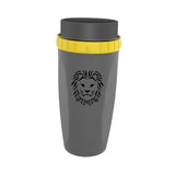 Maxbell Coverless Twist Cup Portable with Stainless Steel Straw Insulated Coffee Cup  Gray lion