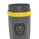 Maxbell Coverless Twist Cup Portable with Stainless Steel Straw Insulated Coffee Cup  Gray lion
