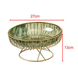 Maxbell Metal Wire Fruit Basket Storage for Kitchen Countertop Outdoor Parties Decor Green L