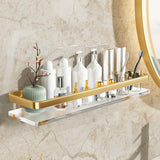 Maxbell Bathroom Floating Shelf Wall Mounted Holder for Kitchen Bathroom Living Room Aureate 50cm