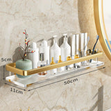 Maxbell Bathroom Floating Shelf Wall Mounted Holder for Kitchen Bathroom Living Room Aureate 50cm