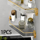 Maxbell Corner Shower Caddy Corner Shelf Rustproof Shower Corner Organizer for Dorms Single Aureate