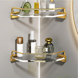 Maxbell Corner Shower Caddy Corner Shelf Rustproof Shower Corner Organizer for Dorms Double Aureate