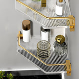 Maxbell Corner Shower Caddy Corner Shelf Rustproof Shower Corner Organizer for Dorms Double Aureate
