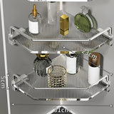 Maxbell Corner Shower Caddy Corner Shelf Rustproof Shower Corner Organizer for Dorms Double Argent