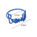 Maxbell Bismillah Letter Napkin Rings Set*6x Napkin Buckles for Holiday Home Wedding blue