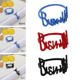 Maxbell Bismillah Letter Napkin Rings Set*6x Napkin Buckles for Holiday Home Wedding blue