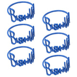 Maxbell Bismillah Letter Napkin Rings Set*6x Napkin Buckles for Holiday Home Wedding blue