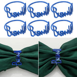 Maxbell Bismillah Letter Napkin Rings Set*6x Napkin Buckles for Holiday Home Wedding blue