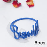 Maxbell Bismillah Letter Napkin Rings Set*6x Napkin Buckles for Holiday Home Wedding blue