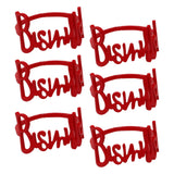 Maxbell Bismillah Letter Napkin Rings Set*6x Napkin Buckles for Holiday Home Wedding red