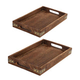 Maxbell Wood Serving Tray Platter Eating Tray for Breakfast in Bed Convenient Sturdy 36x24x4cm
