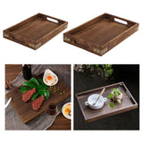 Maxbell Wood Serving Tray Platter Eating Tray for Breakfast in Bed Convenient Sturdy 36x24x4cm