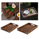 Maxbell Wood Serving Tray Platter Eating Tray for Breakfast in Bed Convenient Sturdy 36x24x4cm