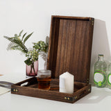 Maxbell Wood Serving Tray Platter Eating Tray for Breakfast in Bed Convenient Sturdy 36x24x4cm