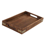 Maxbell Wood Serving Tray Platter Eating Tray for Breakfast in Bed Convenient Sturdy 36x24x4cm