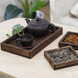 Maxbell Wood Serving Tray Platter Eating Tray for Breakfast in Bed Convenient Sturdy 36x24x4cm
