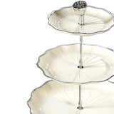 Maxbell food rack stand to Clean Cupcake Stand for Fruits dessert Countertop L 3 tier white