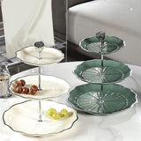 Maxbell food rack stand to Clean Cupcake Stand for Fruits dessert Countertop L 3 tier white