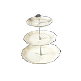 Maxbell food rack stand to Clean Cupcake Stand for Fruits dessert Countertop L 3 tier white