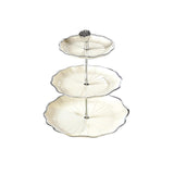 Maxbell food rack stand to Clean Cupcake Stand for Fruits dessert Countertop L 3 tier white