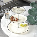 Maxbell food rack stand to Clean Cupcake Stand for Fruits dessert Countertop L 3 tier white