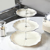 Maxbell food rack stand to Clean Cupcake Stand for Fruits dessert Countertop L 3 tier white