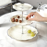 Maxbell food rack stand to Clean Cupcake Stand for Fruits dessert Countertop L 3 tier white
