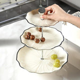 Maxbell food rack stand to Clean Cupcake Stand for Fruits dessert Countertop L 3 tier white